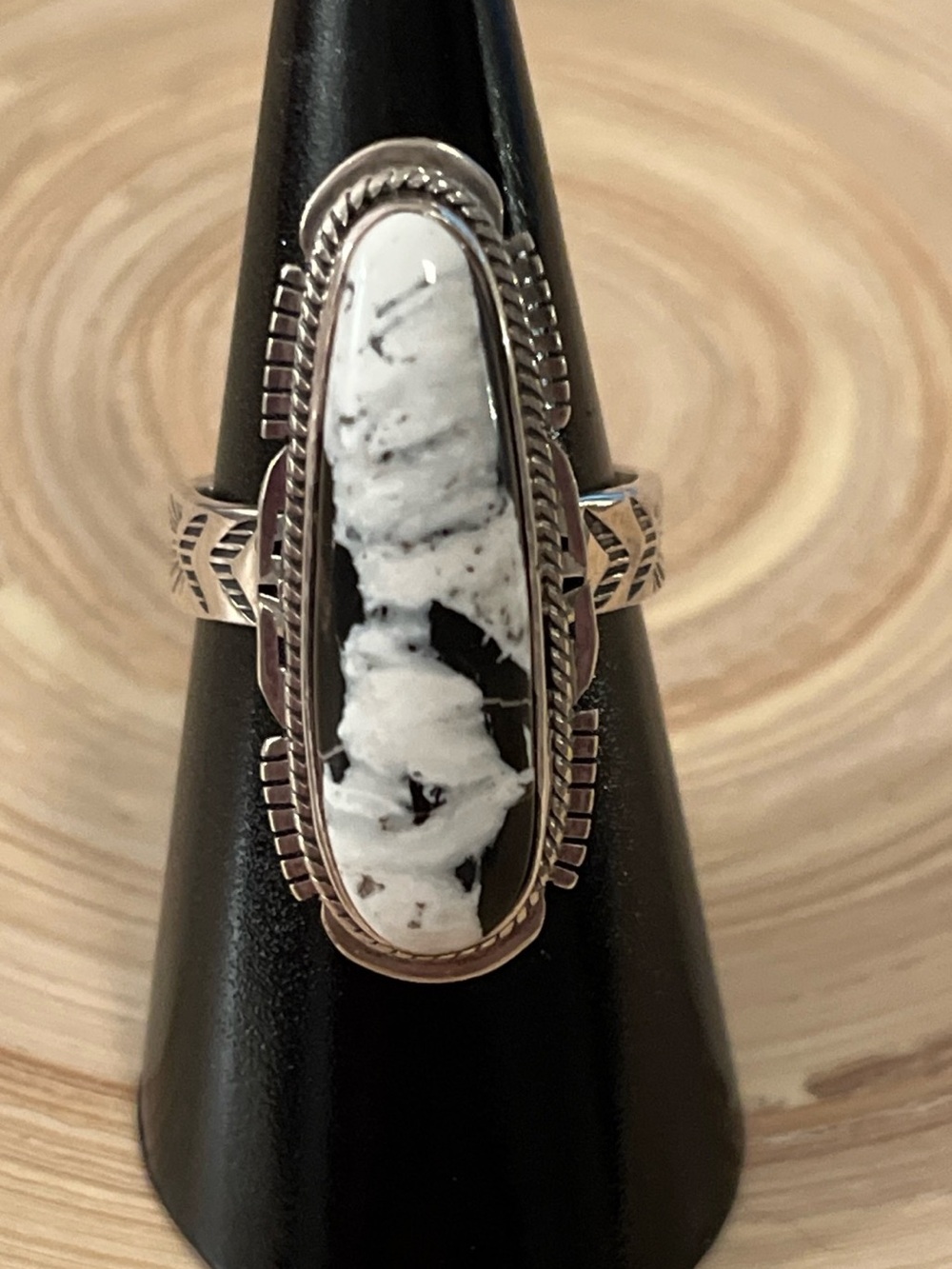 Navajo White Buffalo Ring